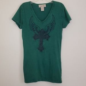 Cedar Rose Cross Green T-Shirt M
